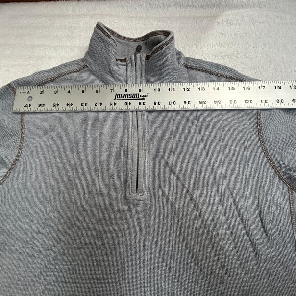 Tommy Bahama Jeans Mens 1/4-Zip Mock Neck Pullover Sweater Gray Knit Casual - Picture 5 of 7